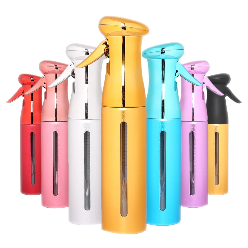 Assorted high quality PET& aluminum plating spray bottle customization accepted stainless steel hair bottle
Assorted high quality PET& aluminum plating spray bottle customization accepted stainless steel hair bottle