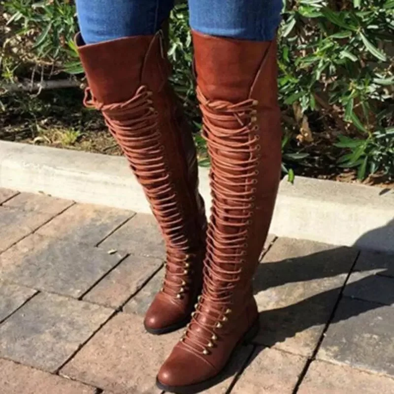 2020 autumn and winter new boots solid color over the knee solid color lace-up boots, Brown
2020 autumn and winter new boots solid color over the knee solid color lace-up boots, Brown