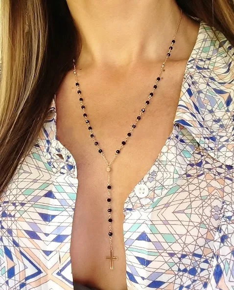 Fashion gift women jewelry beaded tassel cross pendant rosary necklace, Could be customized
Fashion gift women jewelry beaded tassel cross pendant rosary necklace, Could be customized