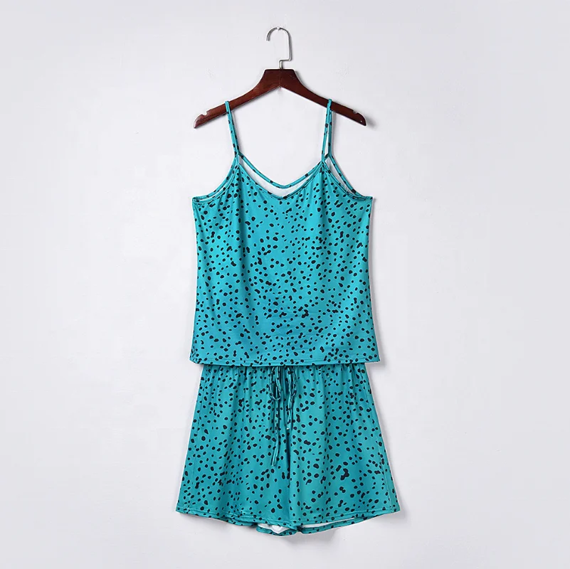 Fashion popular fitting cotton three colors leopard dot print home gallus slip pajamas sleepwear sets, Color avaliable
Fashion popular fitting cotton three colors leopard dot print home gallus slip pajamas sleepwear sets, Color avaliable