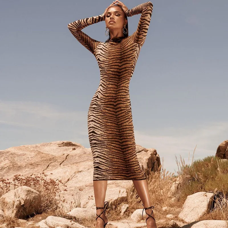 HT tiger leopard print long sleeve sexy bodycon women midi dress 2021 club party evening elegant ladies slim fit clothes, Picture show
HT tiger leopard print long sleeve sexy bodycon women midi dress 2021 club party evening elegant ladies slim fit clothes, Picture show