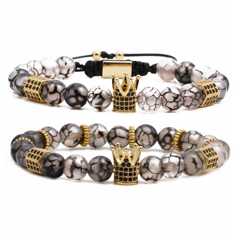 Dragon Stone Moonstone Bright Frosted Stone Crown Beaded Weaving Men's and Women's Bracelets Set
Dragon Stone Moonstone Bright Frosted Stone Crown Beaded Weaving Men's and Women's Bracelets Set