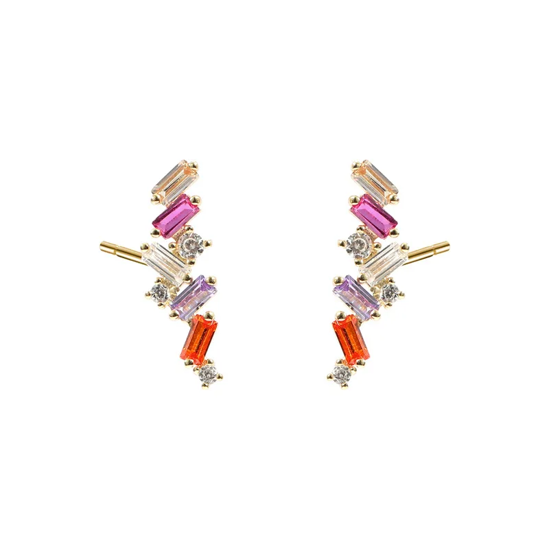 Gemstone Stud Earrings Sterling Silver Colorful Rainbow European And American Style Fashion Bar Earrings
Gemstone Stud Earrings Sterling Silver Colorful Rainbow European And American Style Fashion Bar Earrings