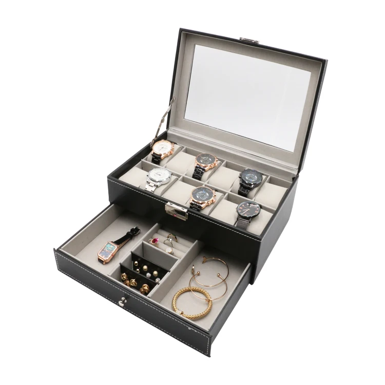 Wholesale Black Color Window Watch Jewel Display Storage Cases Handmade Leather Custom Logo Watch Box
Wholesale Black Color Window Watch Jewel Display Storage Cases Handmade Leather Custom Logo Watch Box