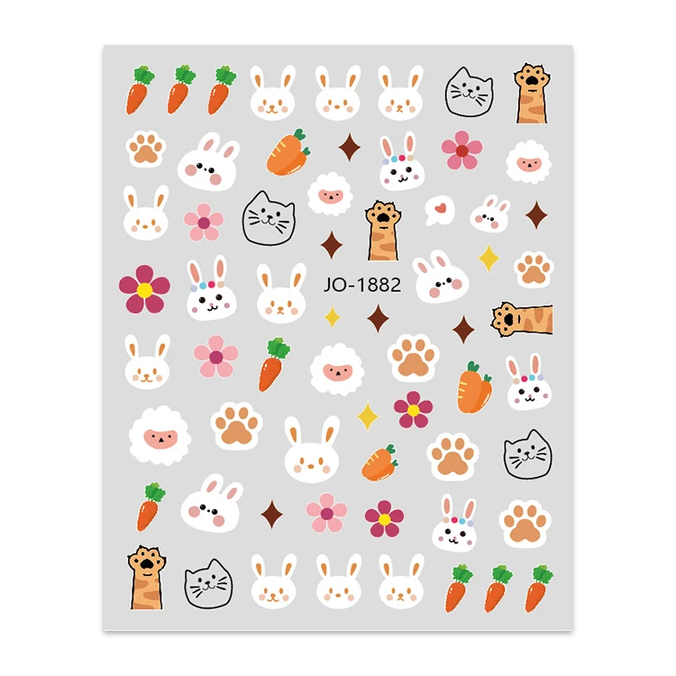 3D Cartoon Bear Nail Stickers Japanese Cute Rabbit Puppy Flower Cheery Strawberry Smiley Sliders for Nail Art Decorations
3D Cartoon Bear Nail Stickers Japanese Cute Rabbit Puppy Flower Cheery Strawberry Smiley Sliders for Nail Art Decorations