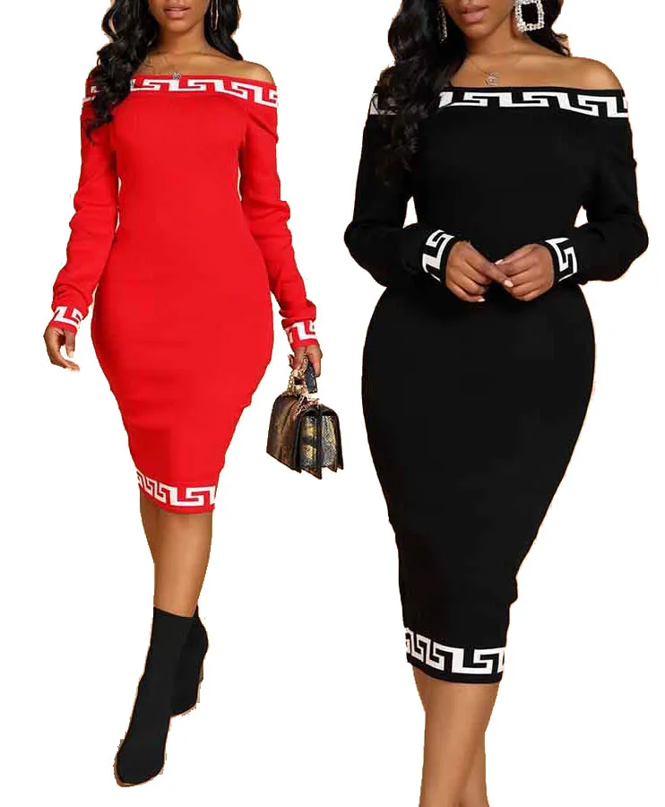 New spot women's fashion casual plain stitching printed word shoulder dress 3XL plus size off shoulder dress
New spot women's fashion casual plain stitching printed word shoulder dress 3XL plus size off shoulder dress