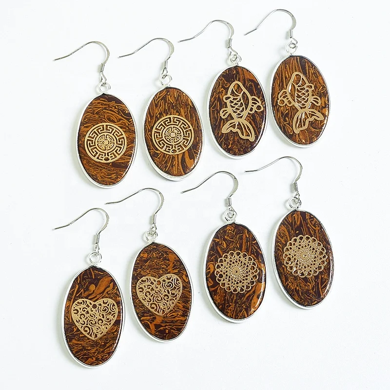 Golden Jade Natural Stone Earrings Boho Stripe Designer Jewelry Bohemian Women Emperor Stone Earrings, Golden jade stone
Golden Jade Natural Stone Earrings Boho Stripe Designer Jewelry Bohemian Women Emperor Stone Earrings, Golden jade stone