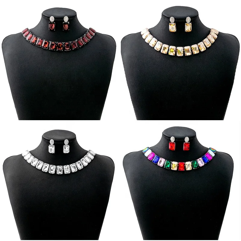 Crystal square jewelry set temperament female accessories necklace fashion jewelry set
Crystal square jewelry set temperament female accessories necklace fashion jewelry set