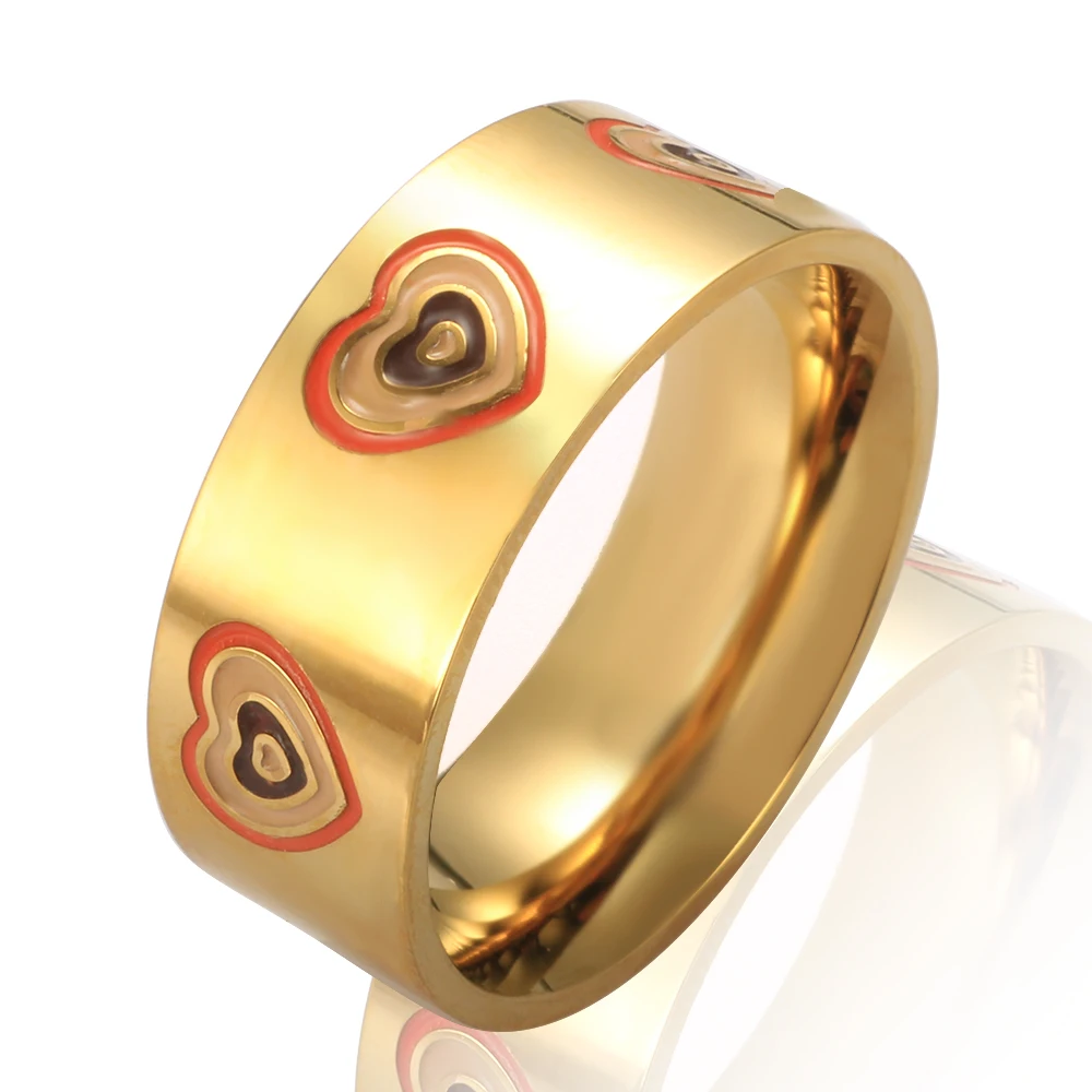 Wholesale Popular New Love Heart Yin Yang Rings For Women 18K Gold Plated Cute Lovely Pink Enamel Finger ring, Steel, gold and rose gold color
Wholesale Popular New Love Heart Yin Yang Rings For Women 18K Gold Plated Cute Lovely Pink Enamel Finger ring, Steel, gold and rose gold color