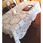 Home 100% Linen Embroidery Table Cover White Table Cloth