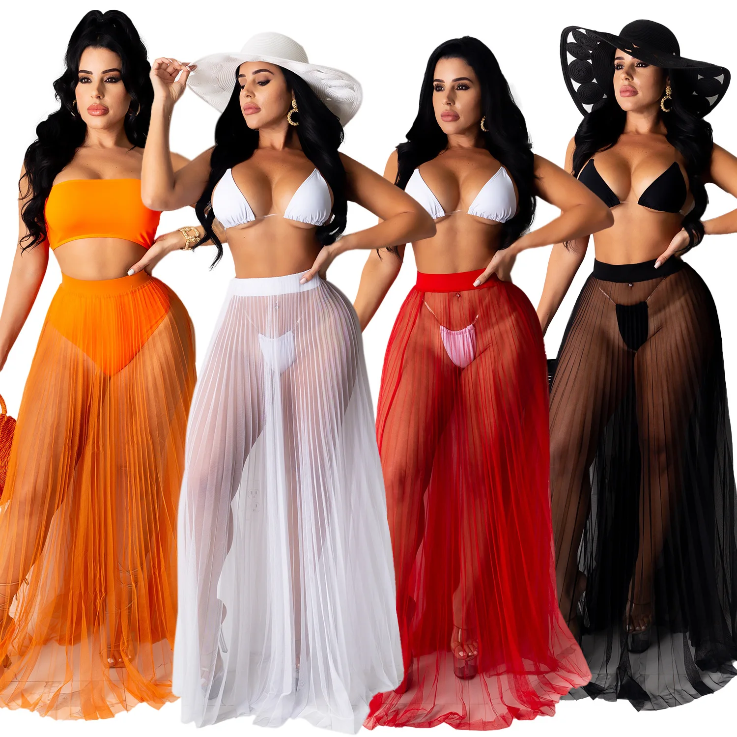 See Through Women's Skirts Mesh Summer Girl Long Skirts Sexy Ladies Maxi Dress Club Skirt For Womans White Beach Wear Clothes
See Through Women's Skirts Mesh Summer Girl Long Skirts Sexy Ladies Maxi Dress Club Skirt For Womans White Beach Wear Clothes