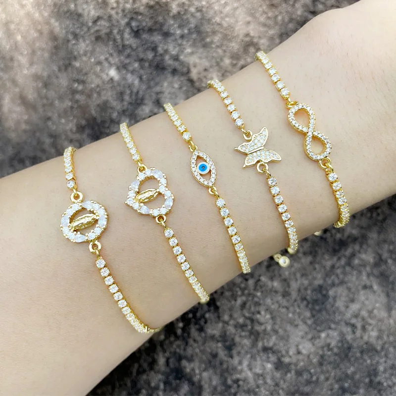 JOJO Fashion Butterfly Heart Evil Eye Zircon 18K Gold Plated Brass Charm Bangle Bracelet For Women
JOJO Fashion Butterfly Heart Evil Eye Zircon 18K Gold Plated Brass Charm Bangle Bracelet For Women