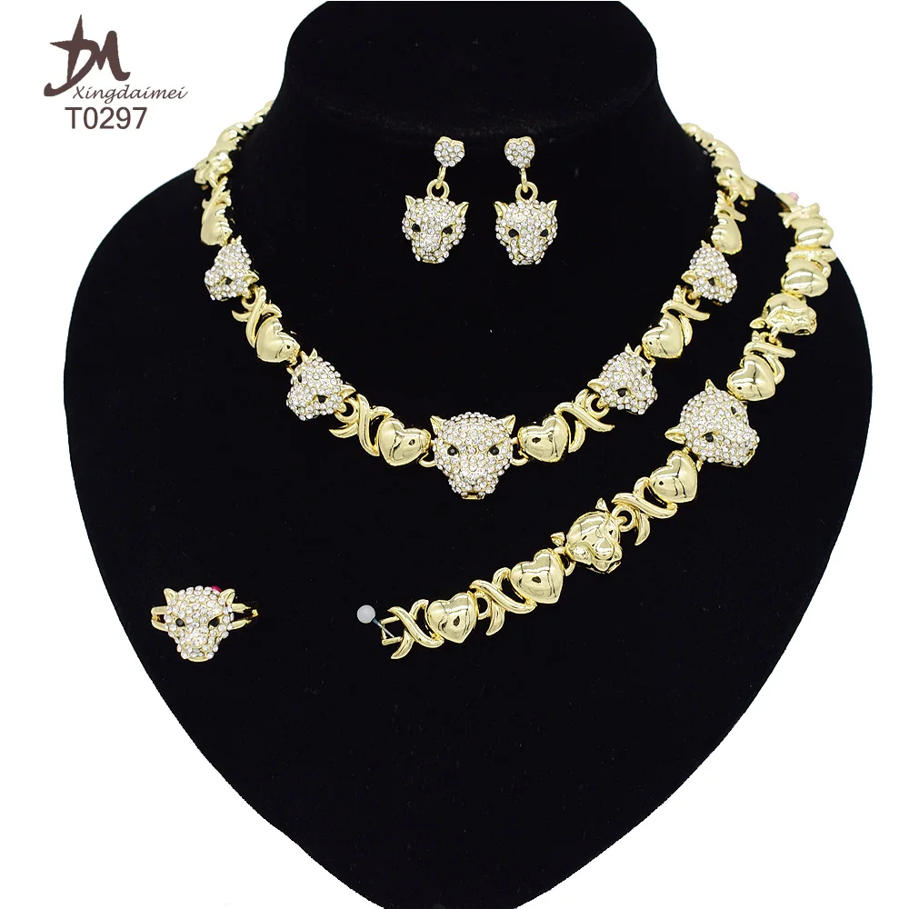 T0297 Wholesale women's jewelry Animal jewelry diamond Leopard headd jewelry set, 18k gold
T0297 Wholesale women's jewelry Animal jewelry diamond Leopard headd jewelry set, 18k gold