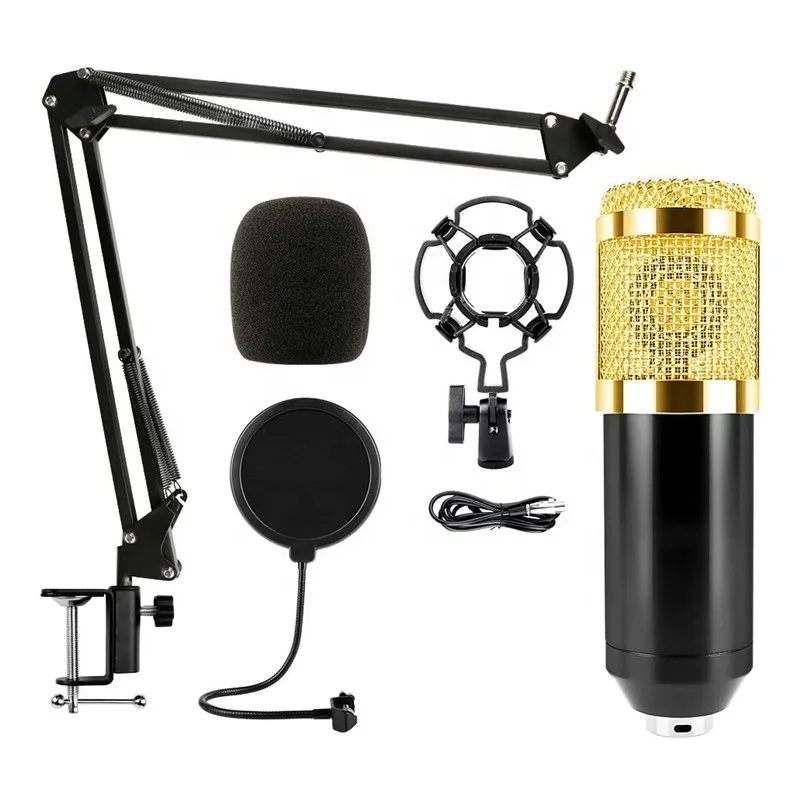 BM800 Professional 8 in 1 Adjustable Mic Arm Stand Studio Recording PC USB Cardioid Condenser Microphone Bundle, Black
BM800 Professional 8 in 1 Adjustable Mic Arm Stand Studio Recording PC USB Cardioid Condenser Microphone Bundle, Black