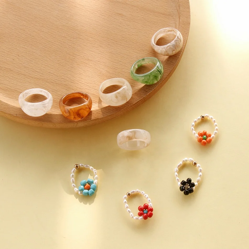 JUHU 2020 Vintage Fashion Pearl Flower Round Resin Hand Finger Rings for Women Party Jewelry Gift, Colorful
JUHU 2020 Vintage Fashion Pearl Flower Round Resin Hand Finger Rings for Women Party Jewelry Gift, Colorful
