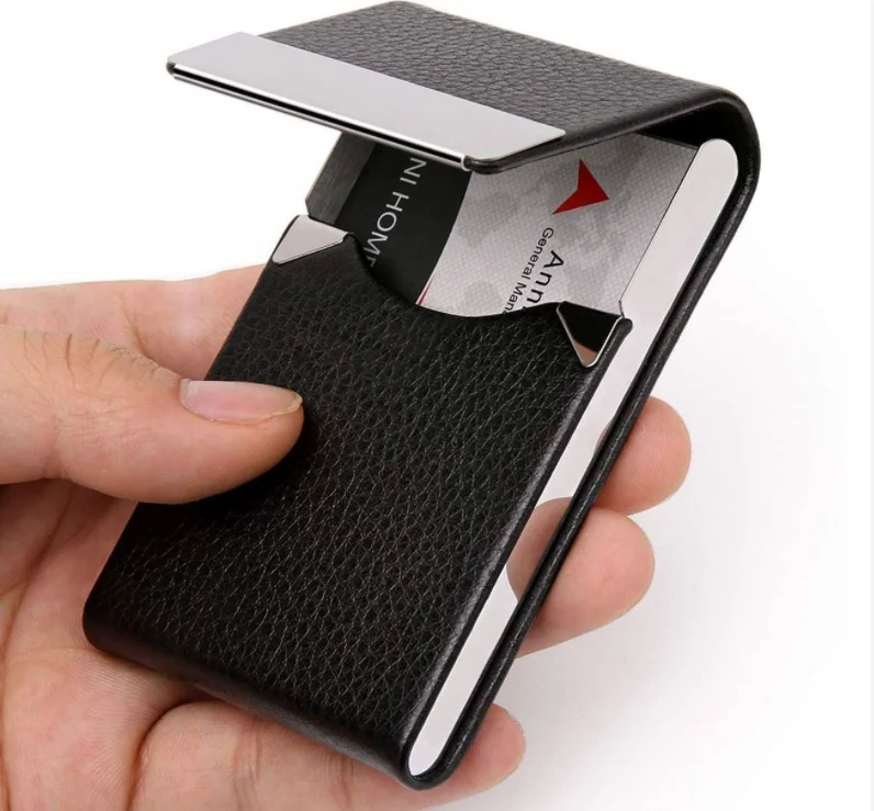 Personalized Business Card Holder Leather Aluminum Metal Name Card Case Box, Like picture
Personalized Business Card Holder Leather Aluminum Metal Name Card Case Box, Like picture