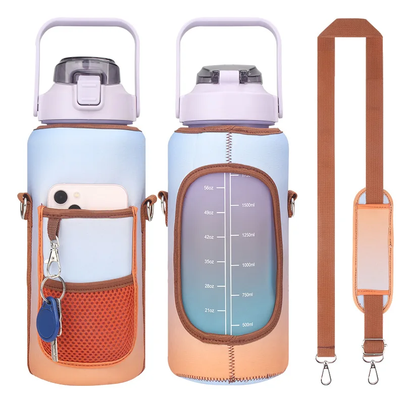 Neoprene water bottle sleeve with phone pocket Kettle bag with straps insulation pot cover non-hot hand non-slip cup cover
Neoprene water bottle sleeve with phone pocket Kettle bag with straps insulation pot cover non-hot hand non-slip cup cover