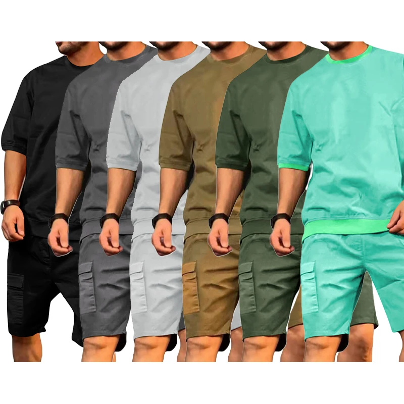 2022 Custom Logo T Shirt Shorts Set Cargo Summer Short Set For Men Big Pocket 2 Piece Men Sets, Picture shows
2022 Custom Logo T Shirt Shorts Set Cargo Summer Short Set For Men Big Pocket 2 Piece Men Sets, Picture shows