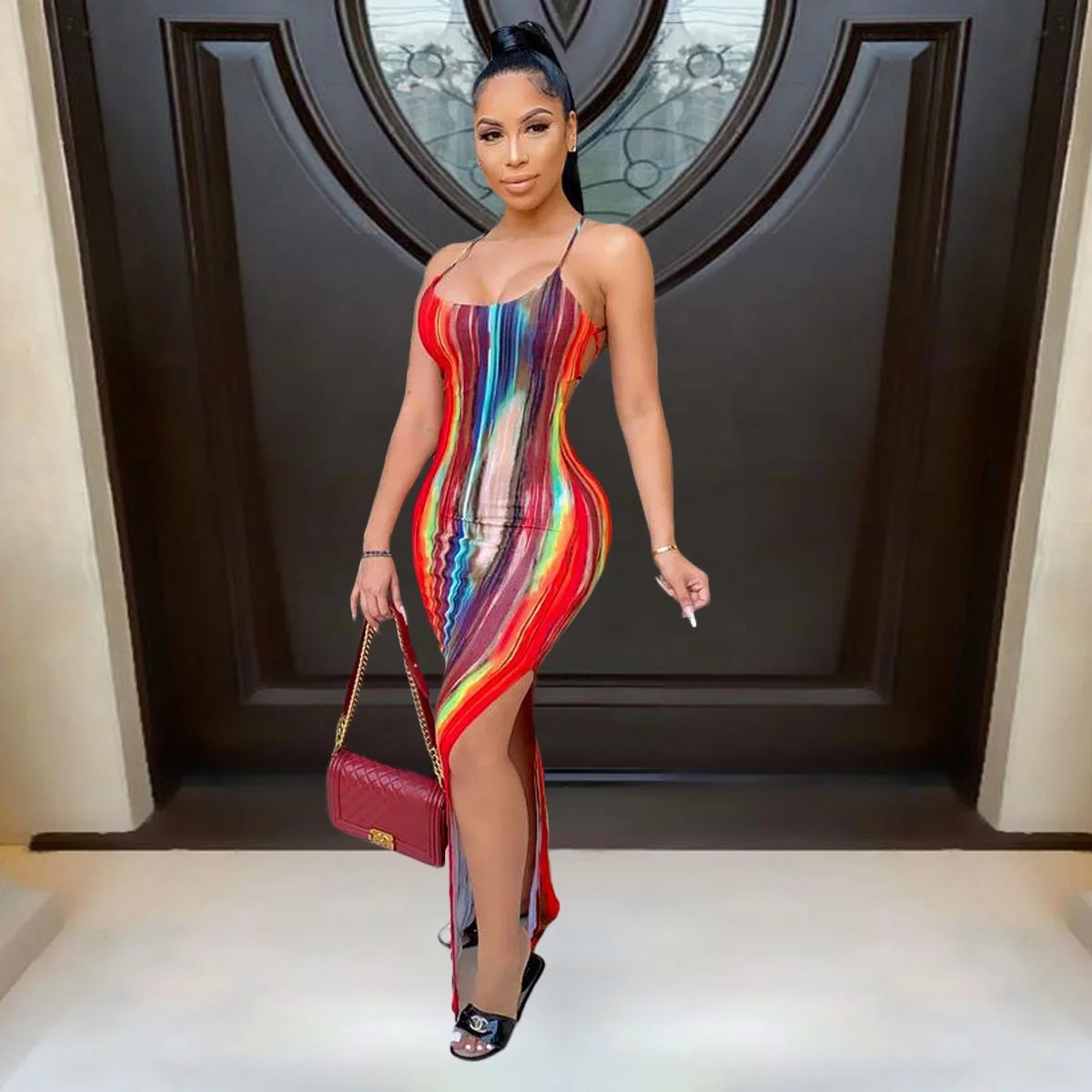 2021 New Trending Women Sexy Summer Clothes Rainbow Stripe Off Shoulder Elegant Maxi Dress, Customized color
2021 New Trending Women Sexy Summer Clothes Rainbow Stripe Off Shoulder Elegant Maxi Dress, Customized color
