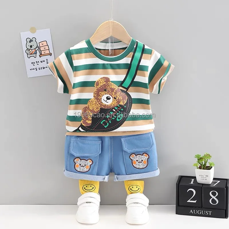 2022 fashion custom summer stripe contrast T-shirt children's boys' two piece set, Picture
2022 fashion custom summer stripe contrast T-shirt children's boys' two piece set, Picture