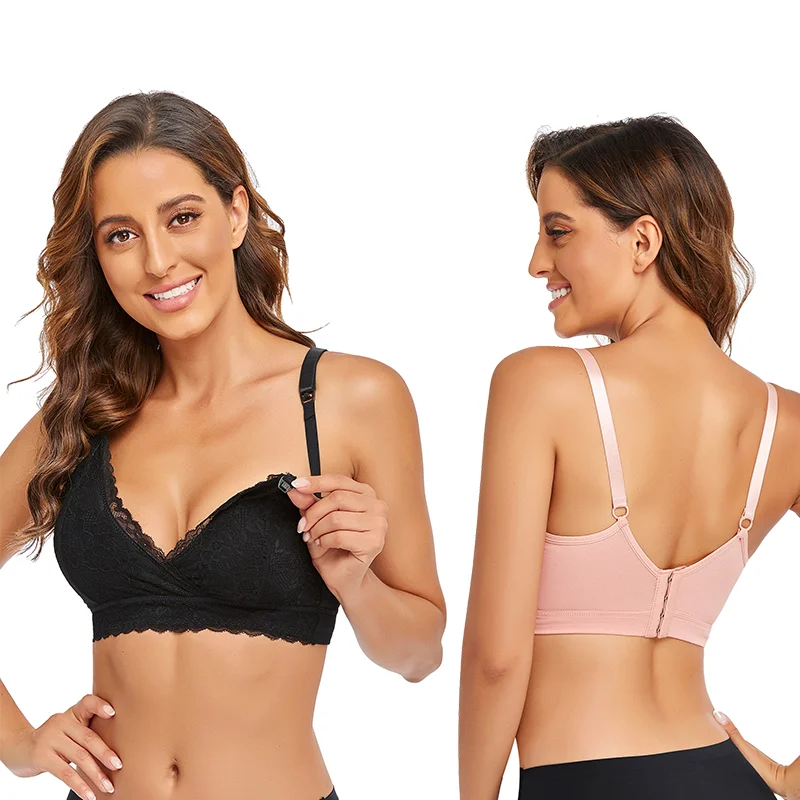 Wholesale Lace Comfortable Cup No Rims Front Open Buckle Cotton Crossover Maternity Nursing Bras for Breastfeeding, Pink,black
Wholesale Lace Comfortable Cup No Rims Front Open Buckle Cotton Crossover Maternity Nursing Bras for Breastfeeding, Pink,black