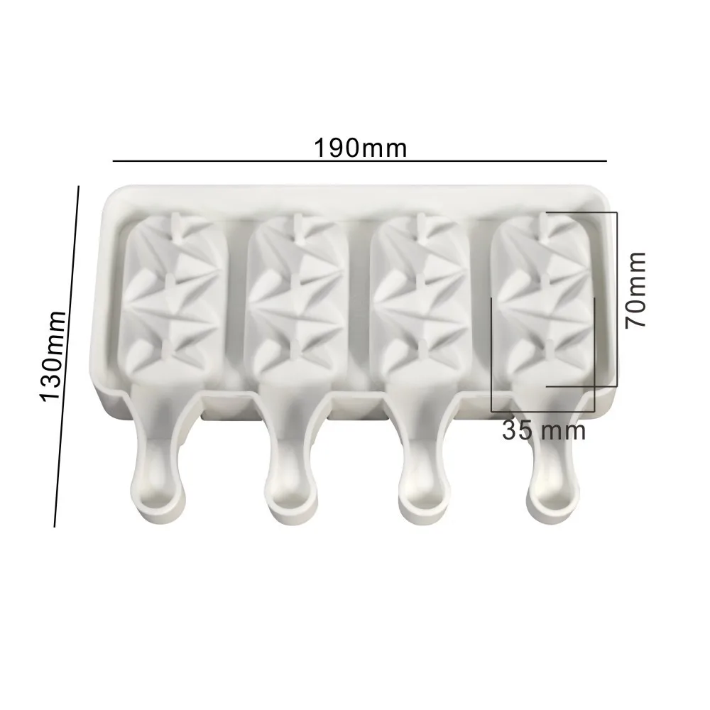 Hot Selling 4-cavity Small Diamond Silicone Ice Cream Mold For DIY Popsicle Ice Cream Maker Mold
Hot Selling 4-cavity Small Diamond Silicone Ice Cream Mold For DIY Popsicle Ice Cream Maker Mold