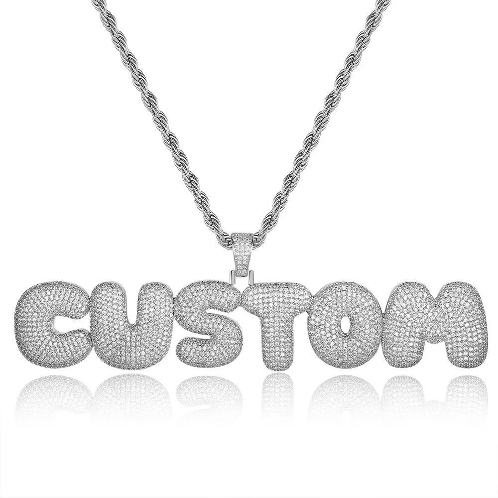 Bling Bling Custom Name Letter Zircon Pendant Necklace 100% Micro Pave CZ Hip Hop Iced Out Tennis Chain Jewelry Dropshipping
Bling Bling Custom Name Letter Zircon Pendant Necklace 100% Micro Pave CZ Hip Hop Iced Out Tennis Chain Jewelry Dropshipping