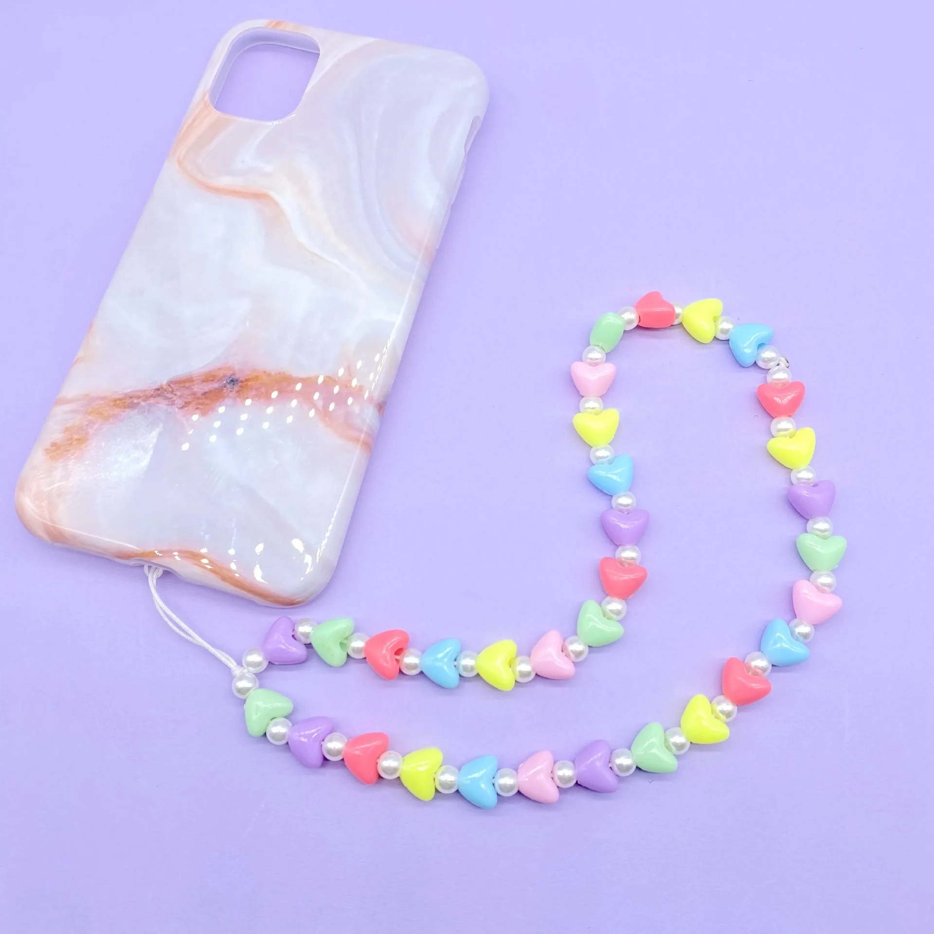Factory Direct Cute Girls Sister Mobile Chain Custom Everyday Color Acrylic Heart Holden Bead Phone Chain Women, Can be customized
Factory Direct Cute Girls Sister Mobile Chain Custom Everyday Color Acrylic Heart Holden Bead Phone Chain Women, Can be customized