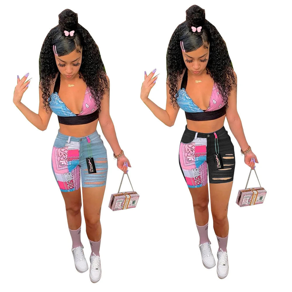women jean shorts hollow out design paisley patchwork clothing ladies fashion summer shorts clothes
women jean shorts hollow out design paisley patchwork clothing ladies fashion summer shorts clothes