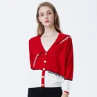 2019 New Hottest Women Casual Fringe Button Down Long Sleeve Oversized Pocket Knit Wool Sweater Cardigan