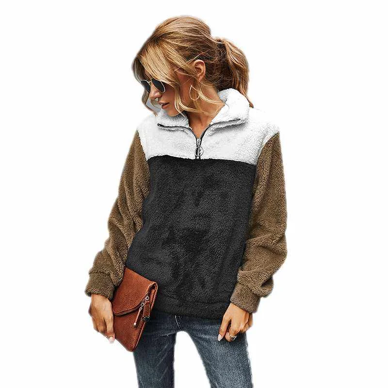 Custom Logo Zip Neck Plush Pullover Comfortable Fur Winter Sweatshirt for Women, Black, dark gray, army green, rust red
Custom Logo Zip Neck Plush Pullover Comfortable Fur Winter Sweatshirt for Women, Black, dark gray, army green, rust red