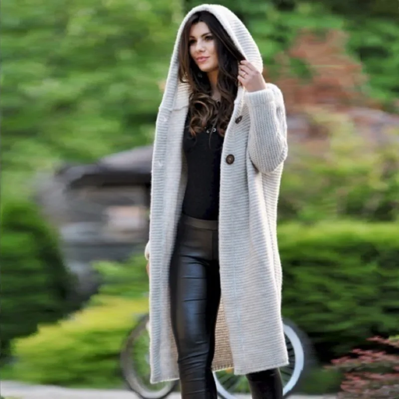 High Quality autumn and winter hot style women's button cardigan fashion large size long sweater coat, Different colors and support to customized
High Quality autumn and winter hot style women's button cardigan fashion large size long sweater coat, Different colors and support to customized