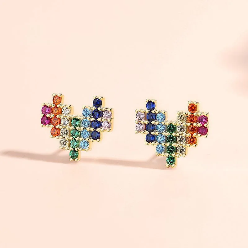 New earring jewelry dainty 925 sterling silver colorful heart earrings gold plated earrings for women
New earring jewelry dainty 925 sterling silver colorful heart earrings gold plated earrings for women