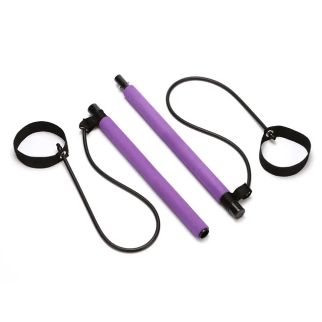 Custom rubber tube stretching gym fitness portable pilates bar with resistance bands, Pink, purple
Custom rubber tube stretching gym fitness portable pilates bar with resistance bands, Pink, purple