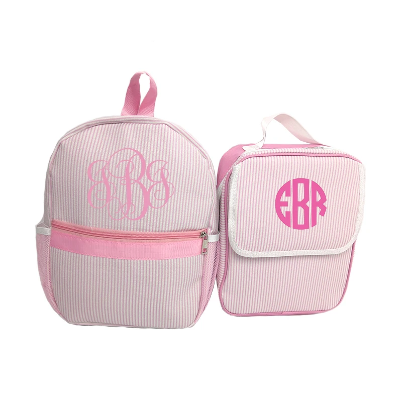 Kids Backpack With Lunch Tote Personalized Children Monogram Schoolbag Seersucker Schoolbag Backpack, Green
Kids Backpack With Lunch Tote Personalized Children Monogram Schoolbag Seersucker Schoolbag Backpack, Green