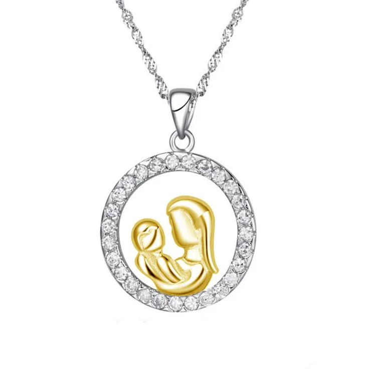 Mother'S Day Gift To Mother Zircon Sterling Silver Jewelry Round Full Diamond Mother And Child Theme Necklace, Silver, gold
Mother'S Day Gift To Mother Zircon Sterling Silver Jewelry Round Full Diamond Mother And Child Theme Necklace, Silver, gold