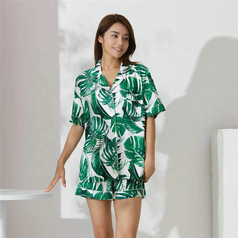 Tropical Pajamas Set with shorts floral pattern women pajamas set vneck cotton sleepwear 6036, Blue
Tropical Pajamas Set with shorts floral pattern women pajamas set vneck cotton sleepwear 6036, Blue