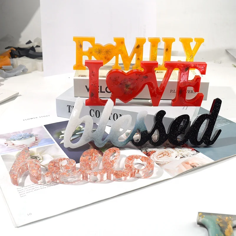 Home Love Family Sign Word Letter Mold DIY Epoxy Silicone Crafts Ornament Mold For Home Decoration
Home Love Family Sign Word Letter Mold DIY Epoxy Silicone Crafts Ornament Mold For Home Decoration
