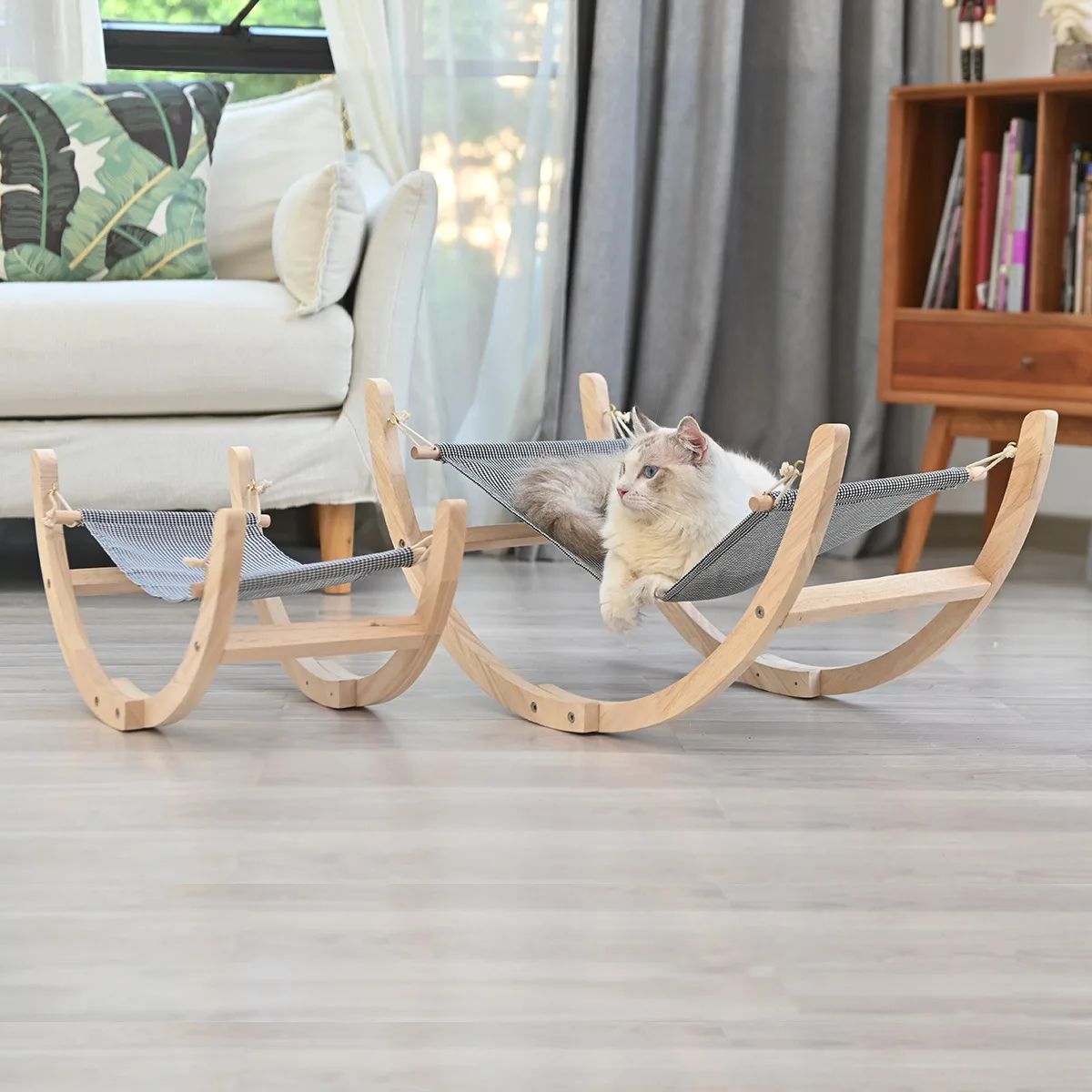 Pet cat rocking chair bed solid wood cat kennel cat hammock m cat hanging basket pet furniture relieving boredom
Pet cat rocking chair bed solid wood cat kennel cat hammock m cat hanging basket pet furniture relieving boredom