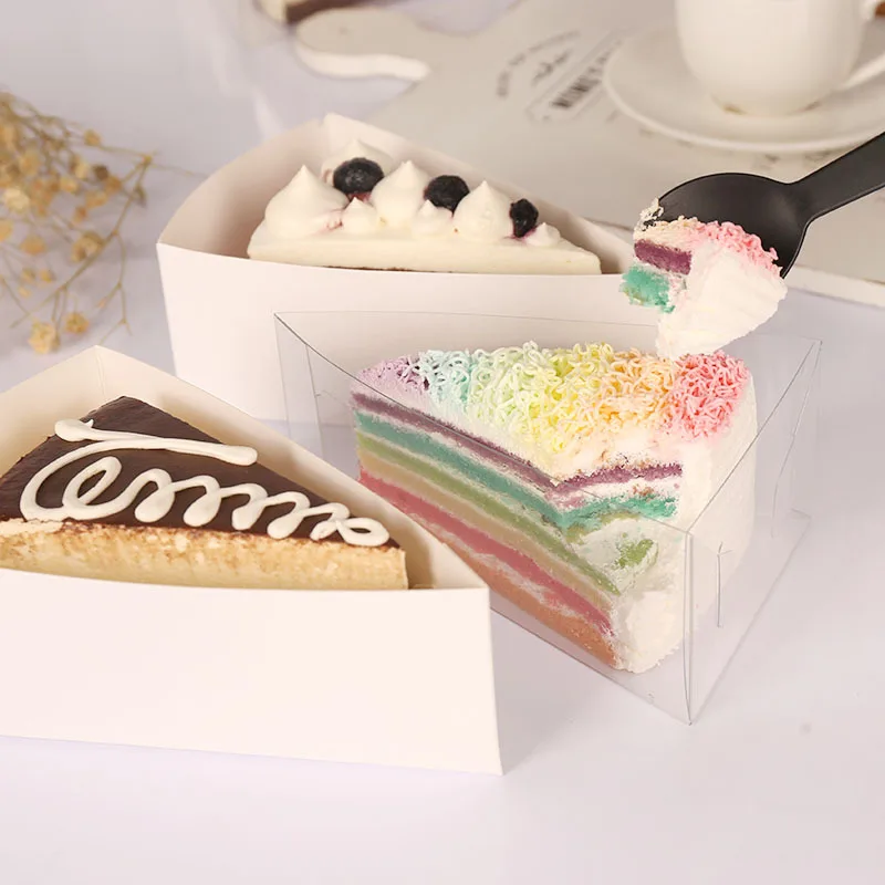 50pcs Triangle cut Mousse Layer Cake White transparent cake Packing box Cake paper holder
50pcs Triangle cut Mousse Layer Cake White transparent cake Packing box Cake paper holder
