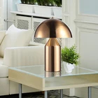 Modern Electroplated Brass Antique Mushroom Lampshade Metal Industrial Desk Lamp