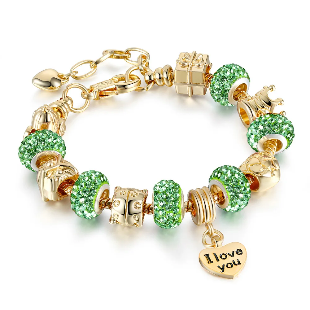 DIY Charm Bracelet Jewelry Gift Women Adjustable Gold Filled Enamel Crown Crystal Beads Love Heart Charm Bracelet Pulseira
DIY Charm Bracelet Jewelry Gift Women Adjustable Gold Filled Enamel Crown Crystal Beads Love Heart Charm Bracelet Pulseira