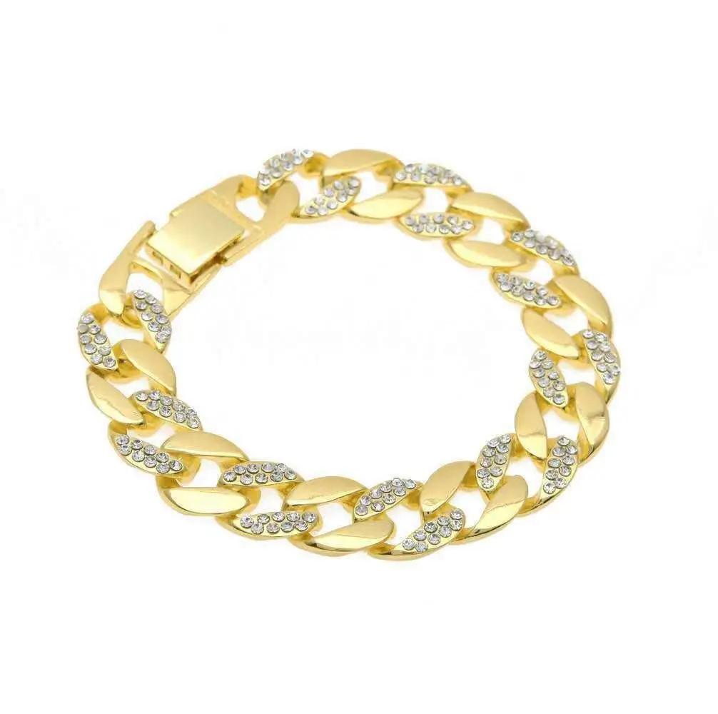 New Fashion Luxury Iced Out Cuban Link Chain Bracelet for Women Men Gold Silver Color Bling Rhinestone Bracelet Jewelry
New Fashion Luxury Iced Out Cuban Link Chain Bracelet for Women Men Gold Silver Color Bling Rhinestone Bracelet Jewelry