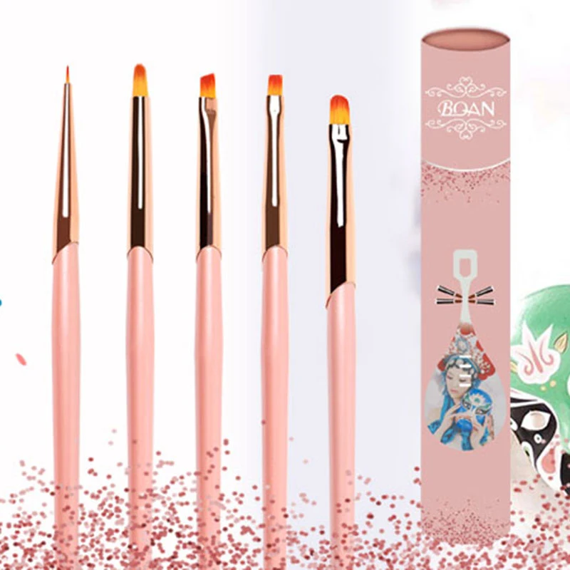 Gel Nail Brushes Wooden 2020 New Gel Polish Painting Drawing Acrylic Design 5pcs/set Rose Gold with Pink Exquisite Gift Box Wood, Black
Gel Nail Brushes Wooden 2020 New Gel Polish Painting Drawing Acrylic Design 5pcs/set Rose Gold with Pink Exquisite Gift Box Wood, Black