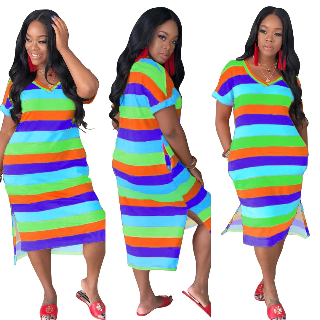 Summer knitting african print striped midi dresses women plus size dress casual dress
Summer knitting african print striped midi dresses women plus size dress casual dress