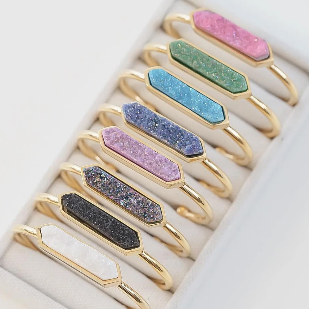 Aromatherapy Druzy Jewelry,Fashion Bohemian Natural Druzy Gemstone Cuff Bangles Bracelets For Women
Aromatherapy Druzy Jewelry,Fashion Bohemian Natural Druzy Gemstone Cuff Bangles Bracelets For Women