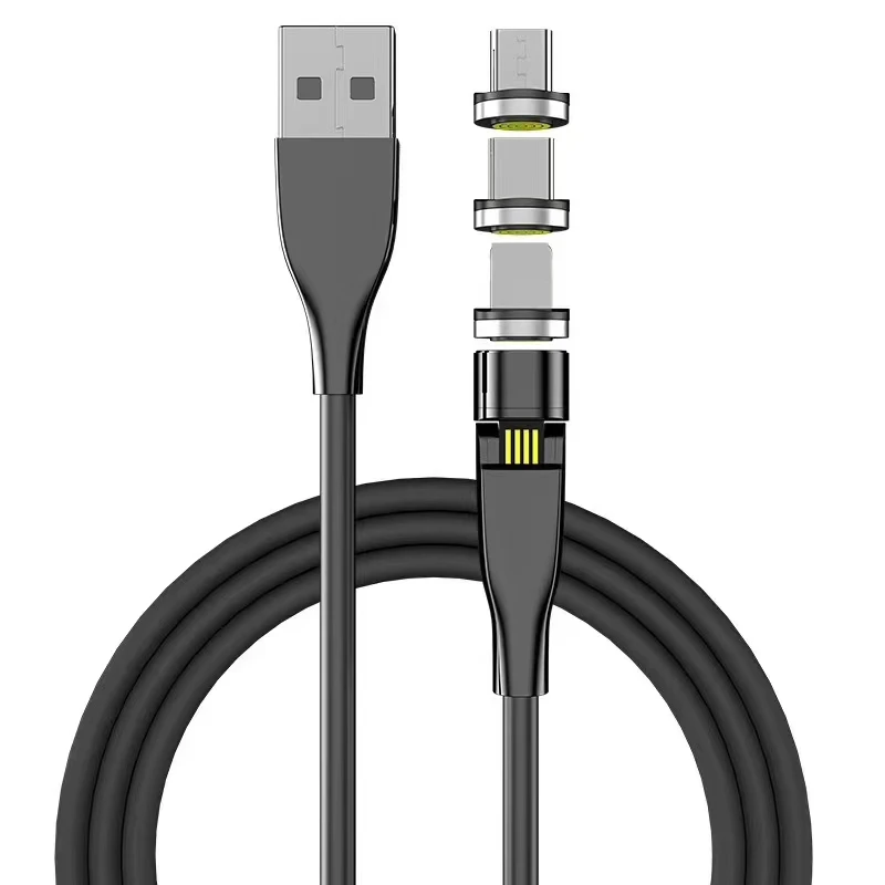 540 Degree Rotate Magnetic Micro USB Cable 3A Fast Charging Type C Cable Magnet Charger For IOS Android Mobile Phone Cord, White black
540 Degree Rotate Magnetic Micro USB Cable 3A Fast Charging Type C Cable Magnet Charger For IOS Android Mobile Phone Cord, White black