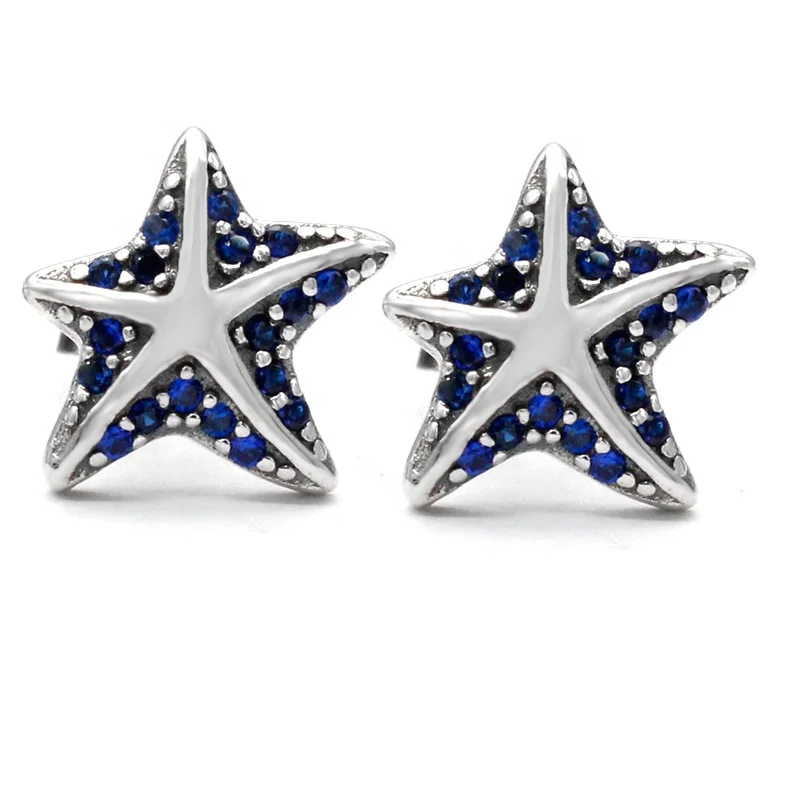 925 Sterling Silver Sarfish Stub Earrings with Blue CZ for Women Wedding Jewelry, White gold plated
925 Sterling Silver Sarfish Stub Earrings with Blue CZ for Women Wedding Jewelry, White gold plated