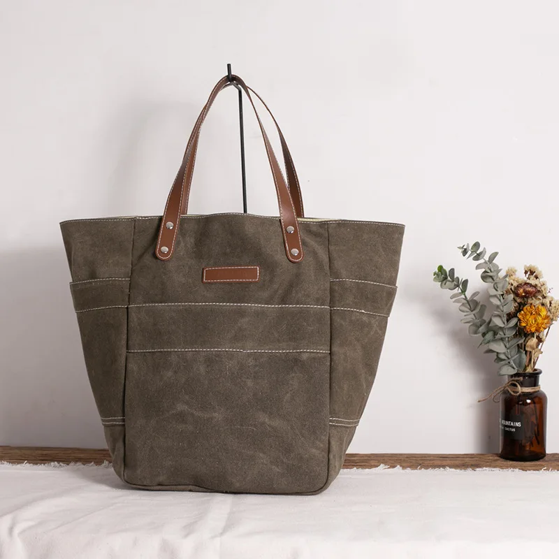 high quality waterproof army green canvas tote bag durable thickness handbag shopping bag travel bag
high quality waterproof army green canvas tote bag durable thickness handbag shopping bag travel bag
