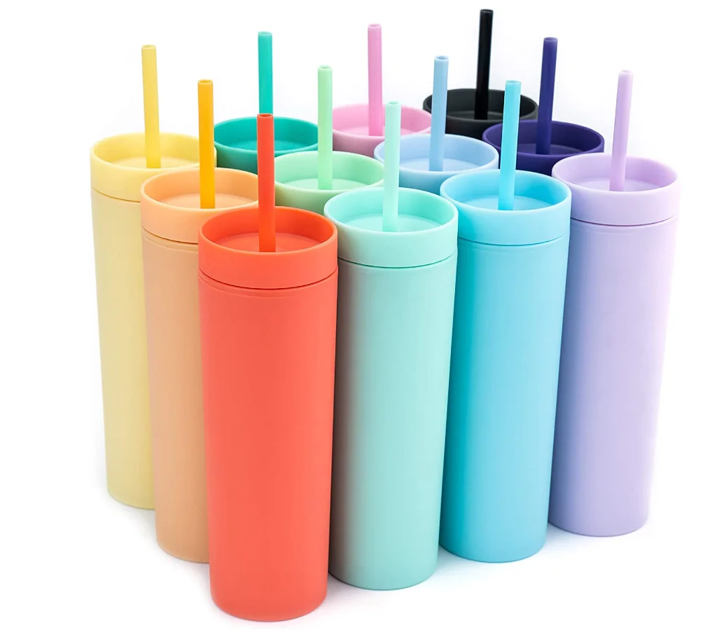 2021 Amazon best seller Matte Colored 16oz Double Wall plastic reusable skinny acrylic tumbler with straw and lid
2021 Amazon best seller Matte Colored 16oz Double Wall plastic reusable skinny acrylic tumbler with straw and lid